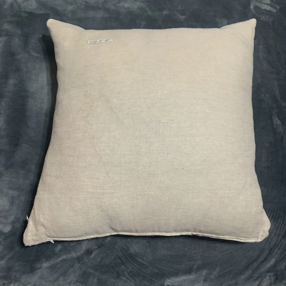 House of Cindy Striped Decorative Linen Throw Pillow Cream Beige Off-White 21x21